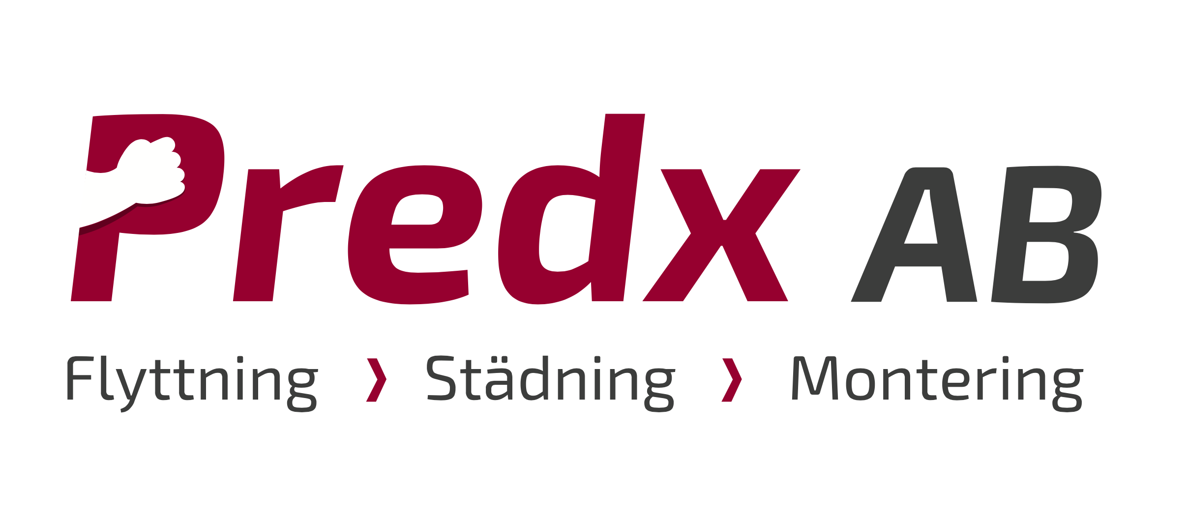 Predx logotyp och varumärke - professionella flytt- och städtjänster i Helsingborg